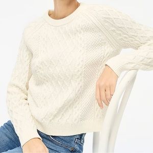 JCREW over sized cable crew neck knit sweater size small